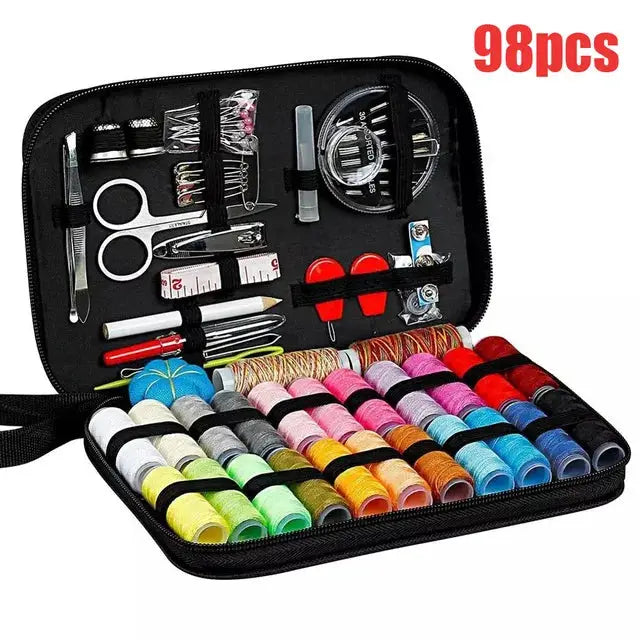 Sewing kit Simples Market 98pcs multi-function sewing box set with colorful thread spools and tools