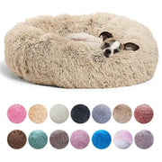 40-90cm Round Pet Bed In 6 Sizes For Large Dogs And Cats Super Soft Plush Bed For Winter Warmth
