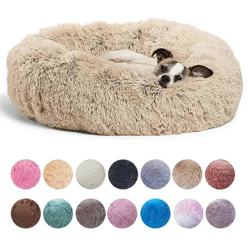 40-90cm Round Pet Bed In 6 Sizes For Large Dogs And Cats Super Soft Plush Bed For Winter Warmth