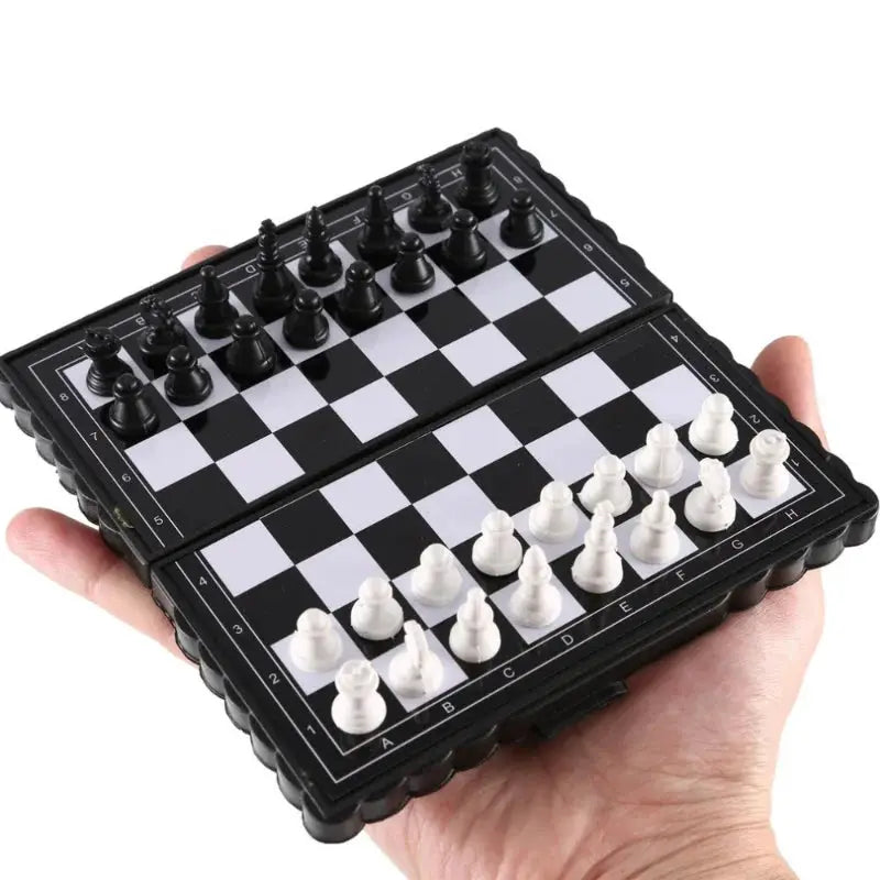 Mini Magnetic Chess Set Folding Portable Plastic Chessboard Game With Magnetic Pieces For Travel And Outdoors