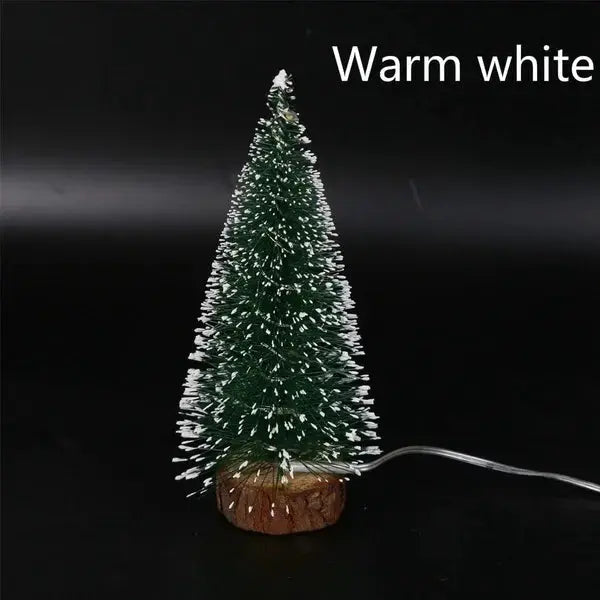 LED Light Mini Artificial Christmas Tree Tabletop Decor Snow Frost Xmas Tree in 4 Sizes