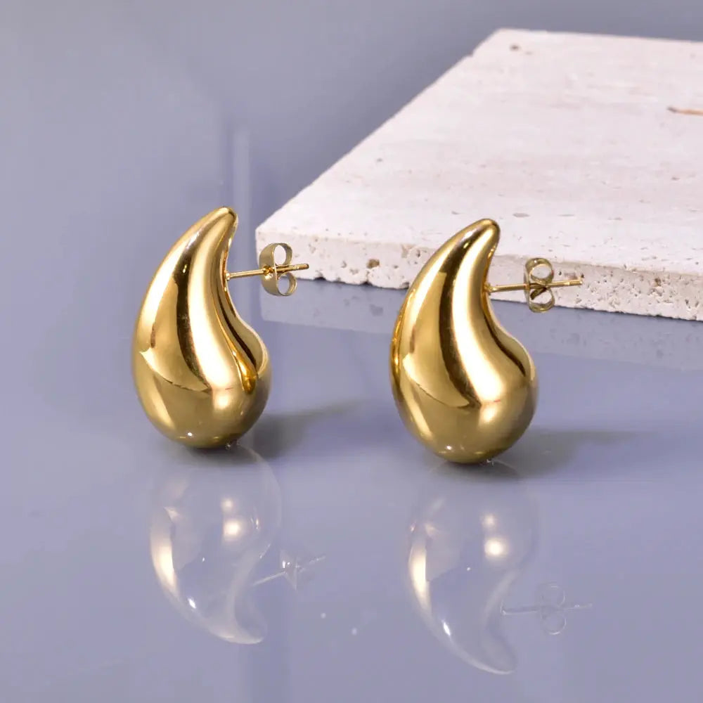 E77 Cross Border Stainless Steel Hollow Earrings Gold Color Plated Light Luxury Elegant Womens Simple Earrings