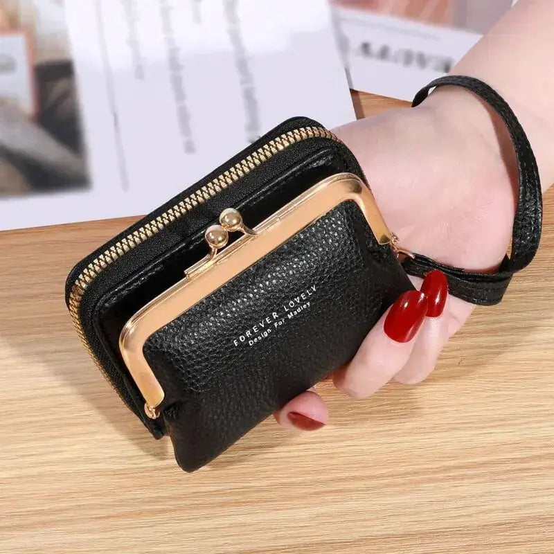 LumaLux Zero Wallet Womens Wrist Strap Card Holder With Large Capacity And Coin Clip Durable PU Material