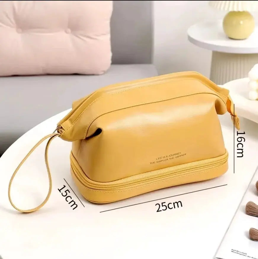 LuxeCase Cosmetics Storage Bag Waterproof Exterior Large Capacity for Effortless Travel Organization
