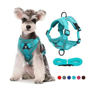No Pull Dog Harness Leash Set Adjustable Reflective Vest for Small Dogs and Cats Quick Release Buckle