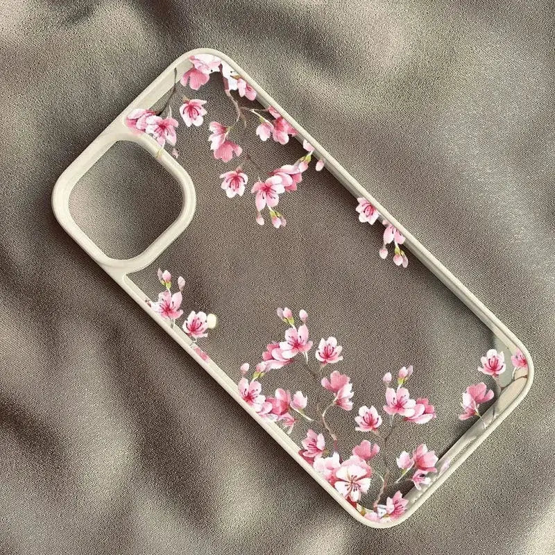 BloomShield Pink Magnolia Flower Case For IPhone 7 Through 17 Clear TPU Shockproof Hard Cover With Floral Pattern