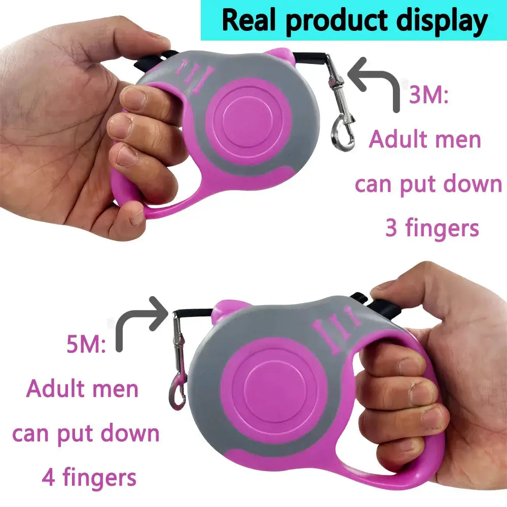 Retractable Dog Leash 3M 5M For Small And Large Dogs Hiking Walking With Quick Release And Durable Traction Rope