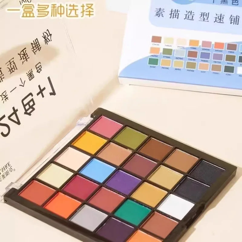 Simples Market 24-color soft pastel powder set in a black case; water-soluble pastels for drawing and sketching