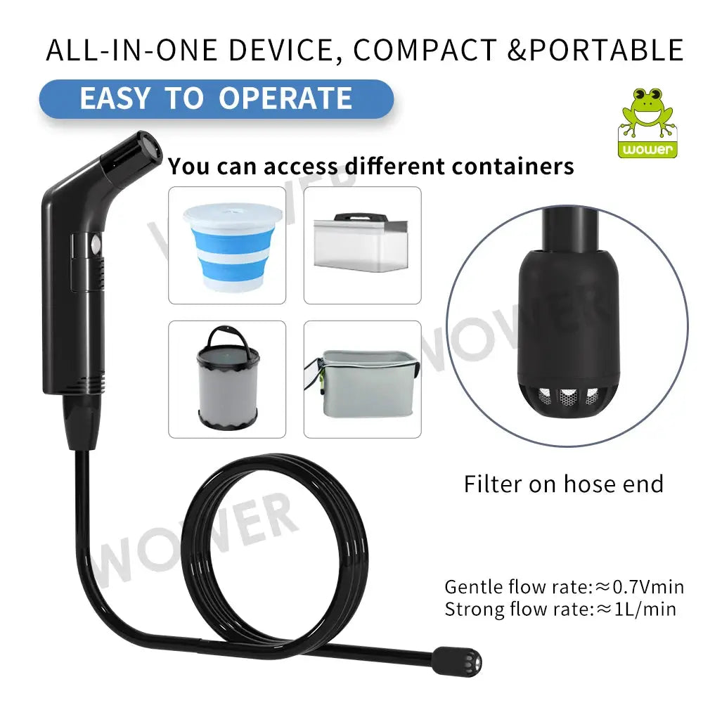 WOWER portable bidet handheld sprayer by Simples Market, black with 2m hose