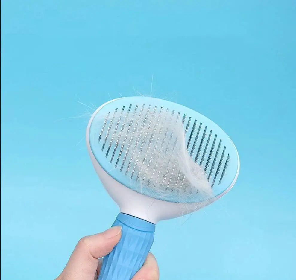 Pet Dog Hair Brush And Cat Comb For Grooming And Care Stainless Steel Long Hair Tool For Dogs And Cats