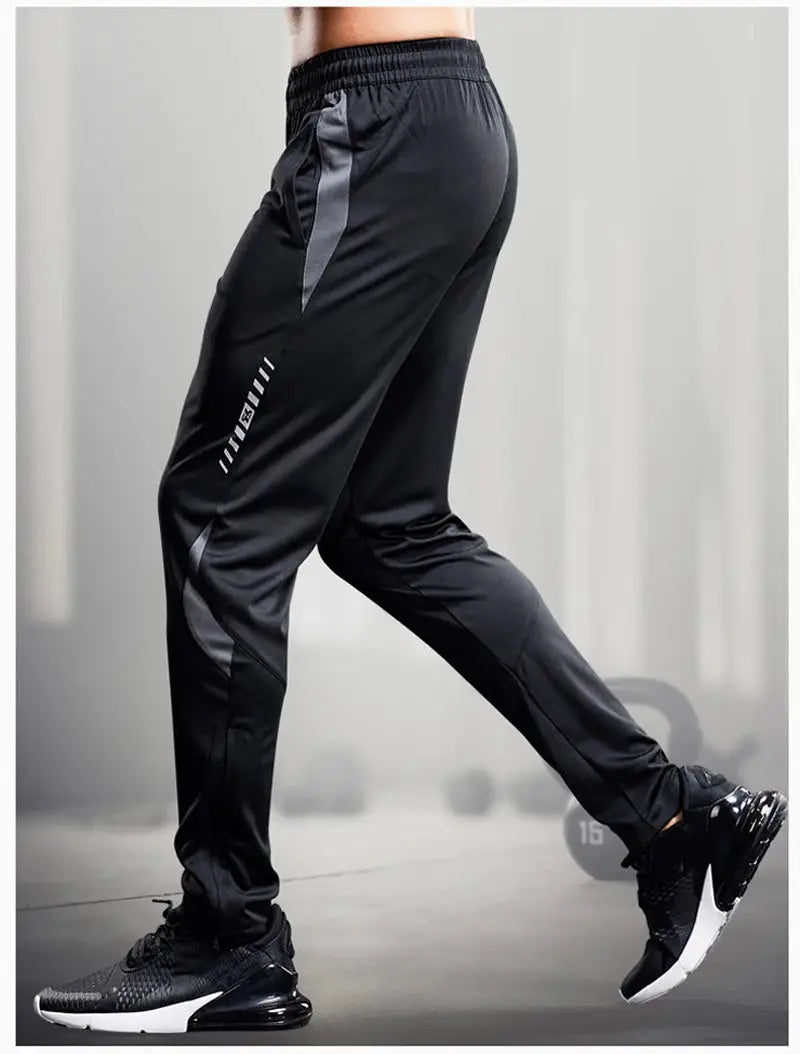 Men's sport pants Simples Market black with gray side panels and zip pockets