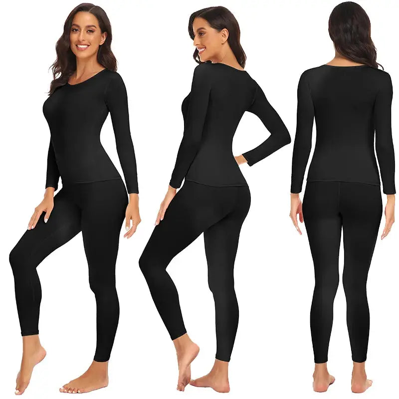 CozyCore Womens Thermal Underwear Set Two Pack Long Johns Fleece Lined Base Layer Ultra Soft Warmth