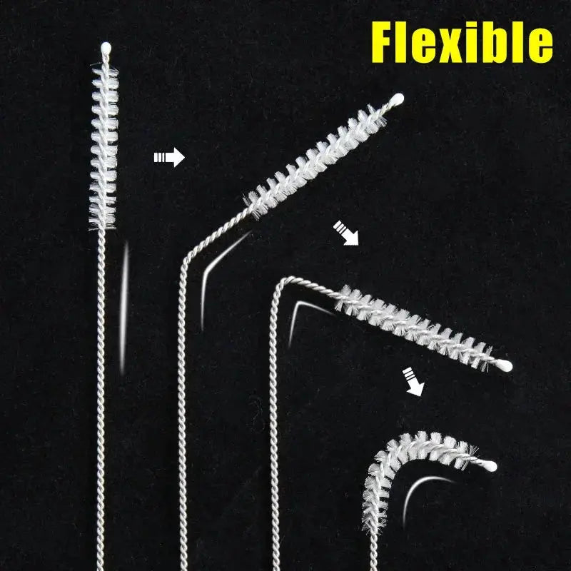 5-piece Simples Market Drinking Straw Cleaning Brush Kit with flexible nylon and stainless steel long brushes for baby cups and bottles