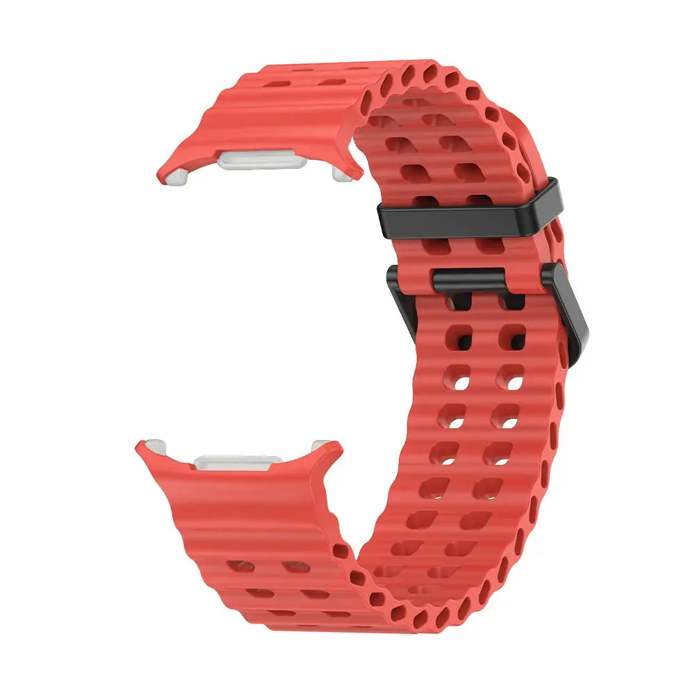 NEW Marine Silicone Strap For Samsung watch ultra 47mm Bracelet No Gaps Sport two-tone Band for Galaxy 8 ultra watchband 2030