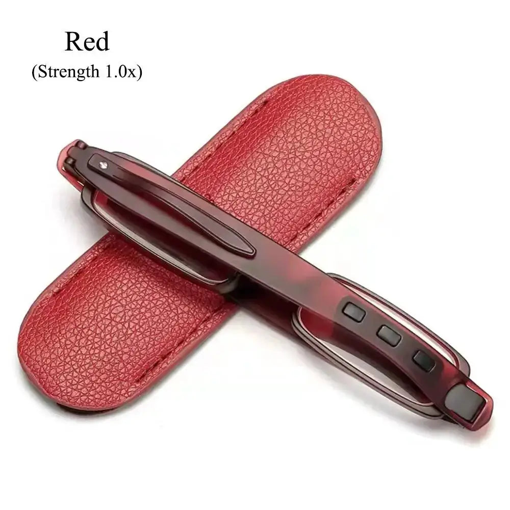 Elegant Reading Glasses Metal Frame Ultra Thin Design Lightweight Portable Mini Eyewear For Men And Women With Case