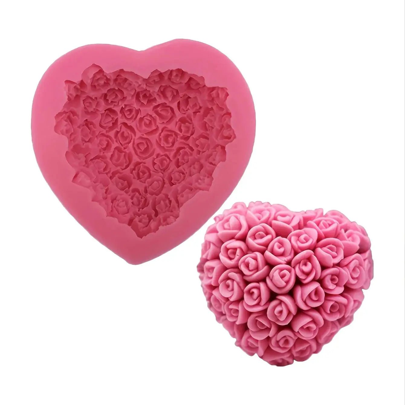 DIY Heart And Rose Candle Silicone Mold For Valentines Day Decorations Safe Non Toxic Silicone Mold - Simples Market