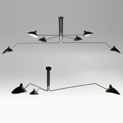 Mouille ceiling lamp by Simples Market, black six-head Nordic spider pendant light for living room