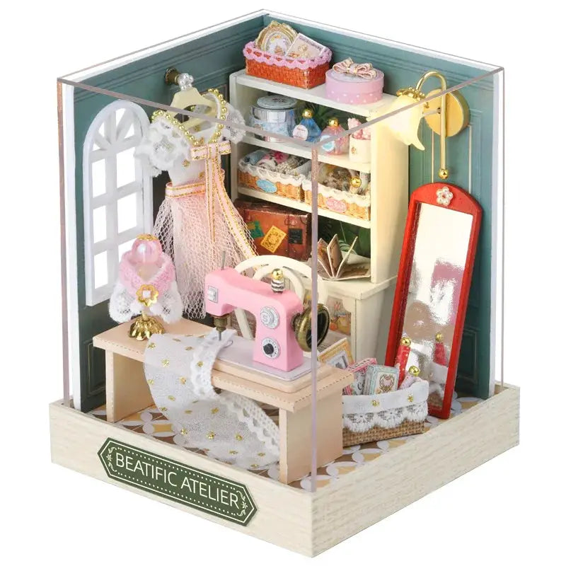 Wooden Miniature Doll House Kit DIY 3D Puzzle Building Model For Birthday Gifts And Home Decor Display