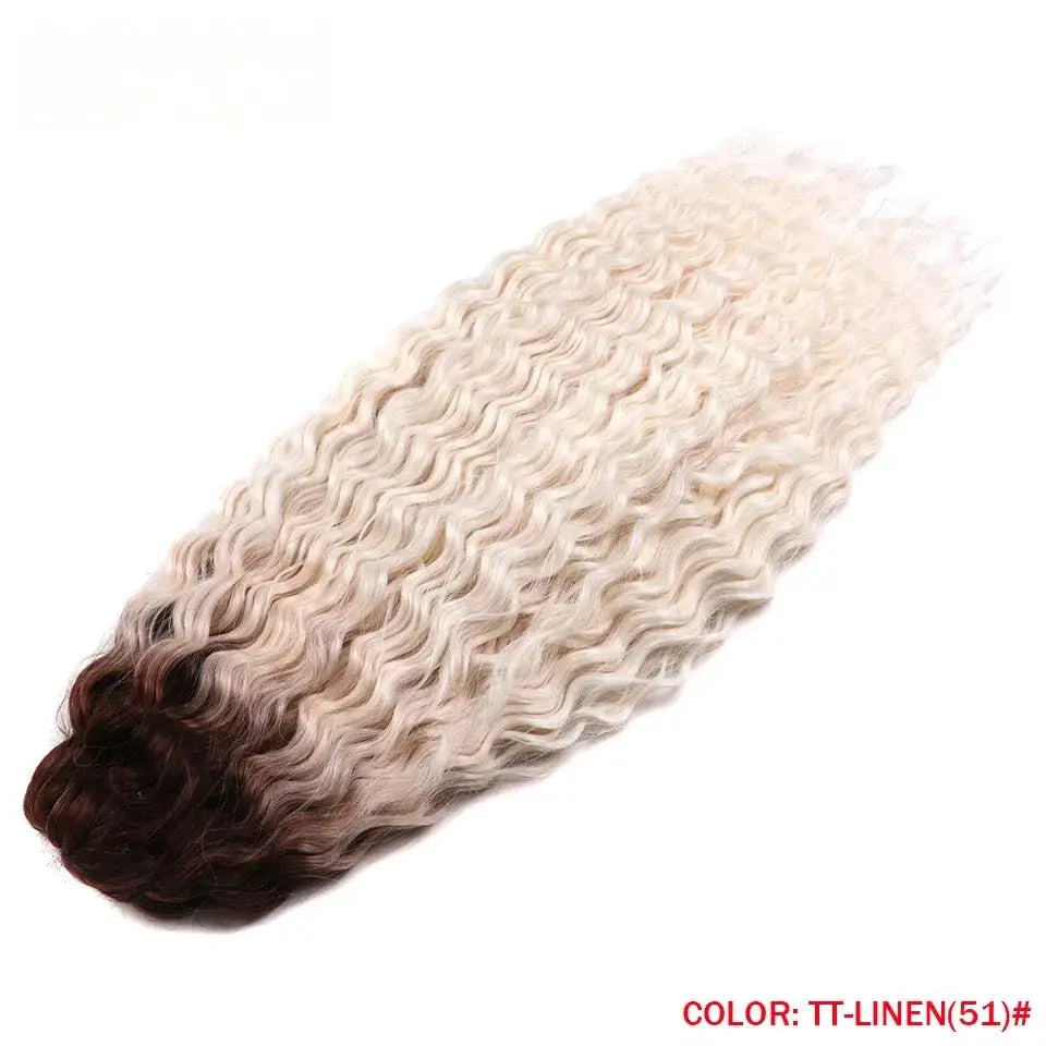 Crochet hair extensions by Simples Market, 22in Ariel curl, ombre brown-to-blonde, synthetic