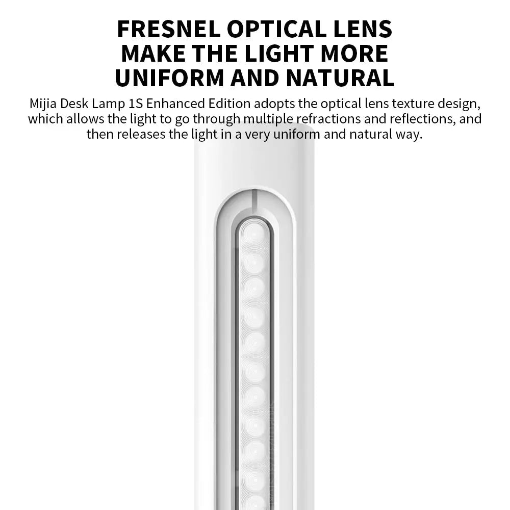 MIJIA Table Lamp 1S Enhanced Edition, white desk lamp with Ra95 high-CRI LED strip and eye protection