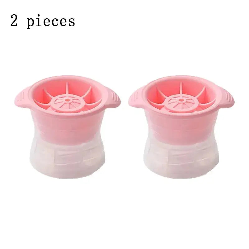 Two Piece Silicone Large Sphere Ice Cube Molds Set For Whiskey And Cocktails Ball Shaped Ice Balls