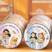 Mr Paper Washi Tape Kawaii two rolls with cute character illustrations for journaling and scrapbooking.