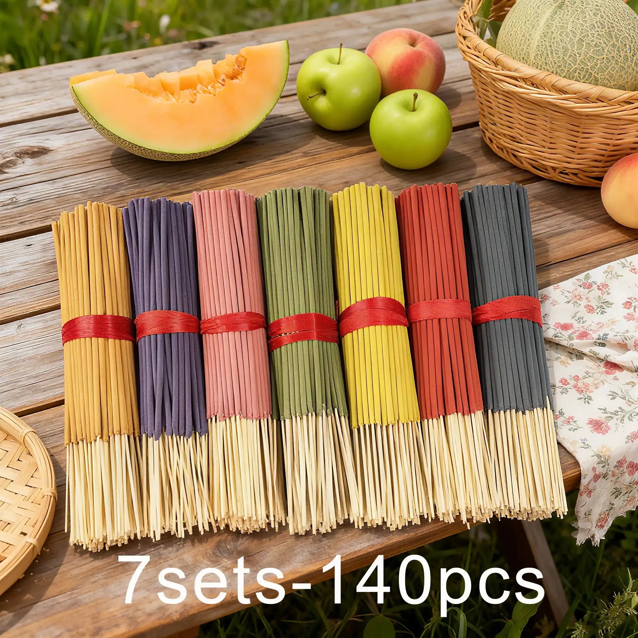7 Sets Of 20 Incense Sticks Featuring Rose Lavender Sandalwood Jasmine Mint Cherry Blossom Herbal Dragon Bloodwood