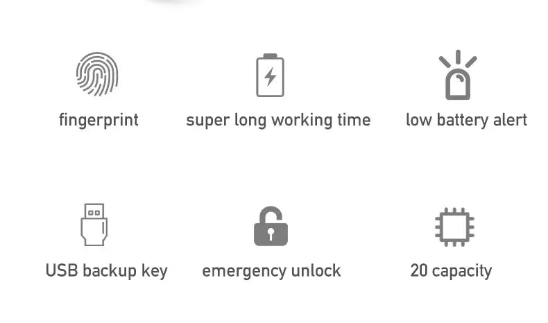 KAK biometric fingerprint lock, black, by Simples Market; keyless cabinet hardware with fingerprint access, long standby