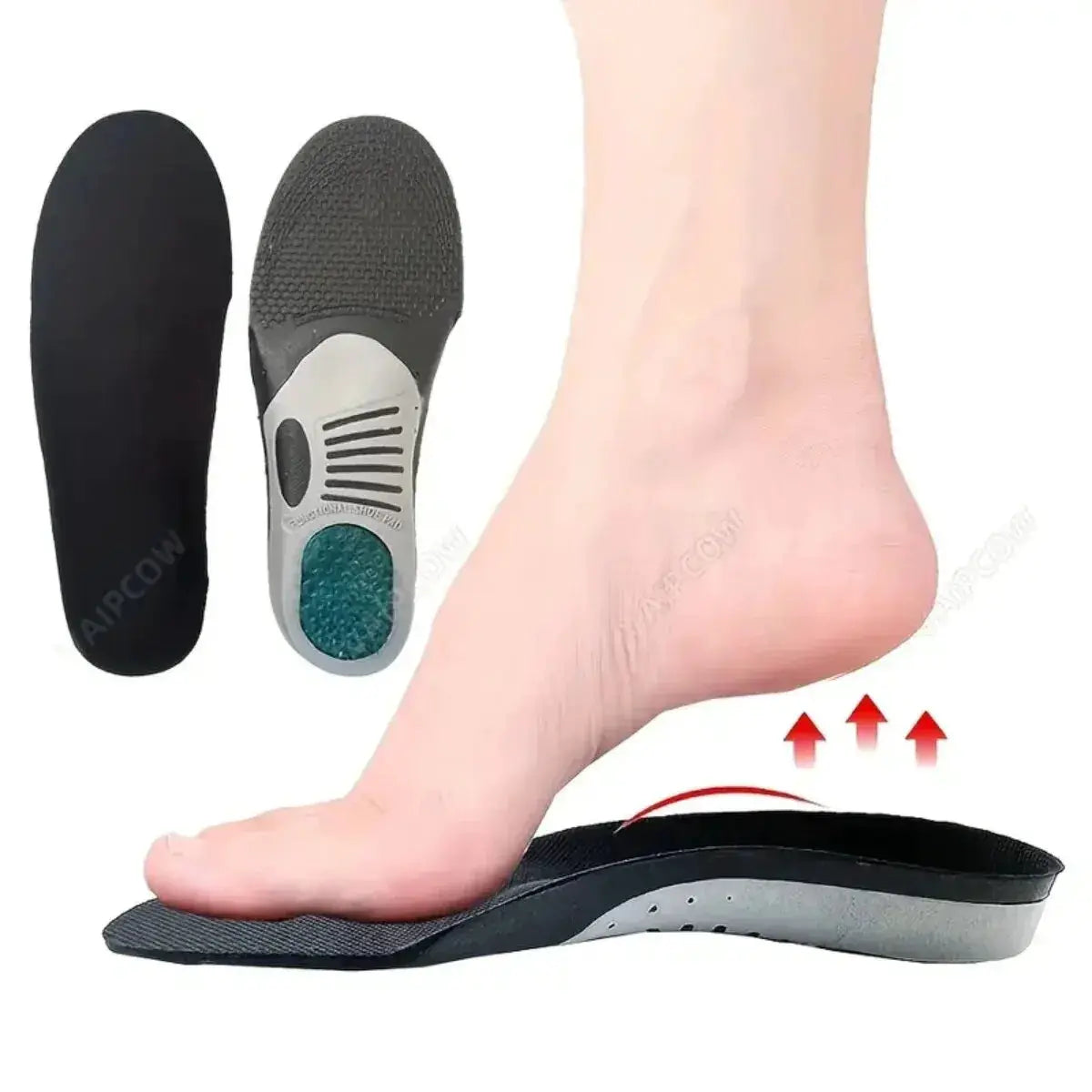 StrideSure Orthopedic Insoles For Flat Feet And Plantar Fasciitis With Breathable Bamboo Fiber And Shock Absorption