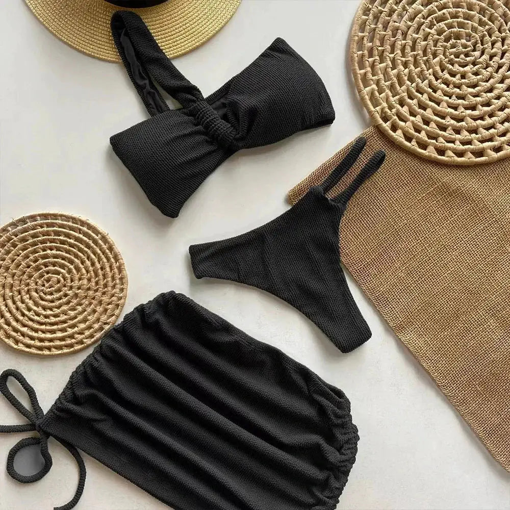 Polovedo 3 Piece Micro Bikini Set For Women Sexy Thong Swimsuit Brazilian Beachwear Bathing Suit