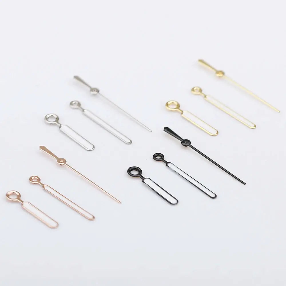 NH35 Watch Hands Set Rose Gold and Silver with Green Lume for NH34 NH35 NH36 Movements
