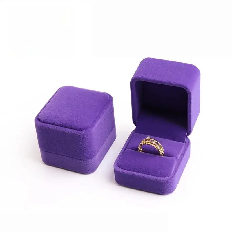 Small Velvet Proposal Ring Box For Engagement Gift Keepsake Case Jewelry Packaging Box For Wedding