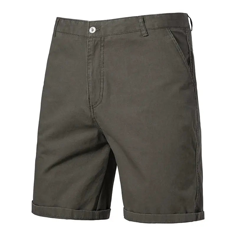 Men's golf shorts Simples Market olive khaki, flat front, lightweight quick-dry casual shorts with 4 pockets