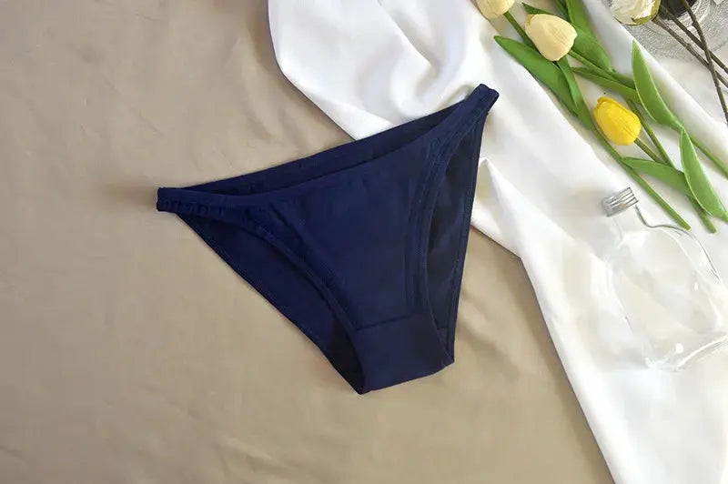 3Pcs set navy cotton bikini panties by Simples Market