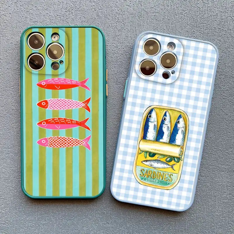 Sardines Color Fish Phone Case Shockproof Semi Wrapped Protection for iPhone 11 12 13 14 15 16 17 Pro Max