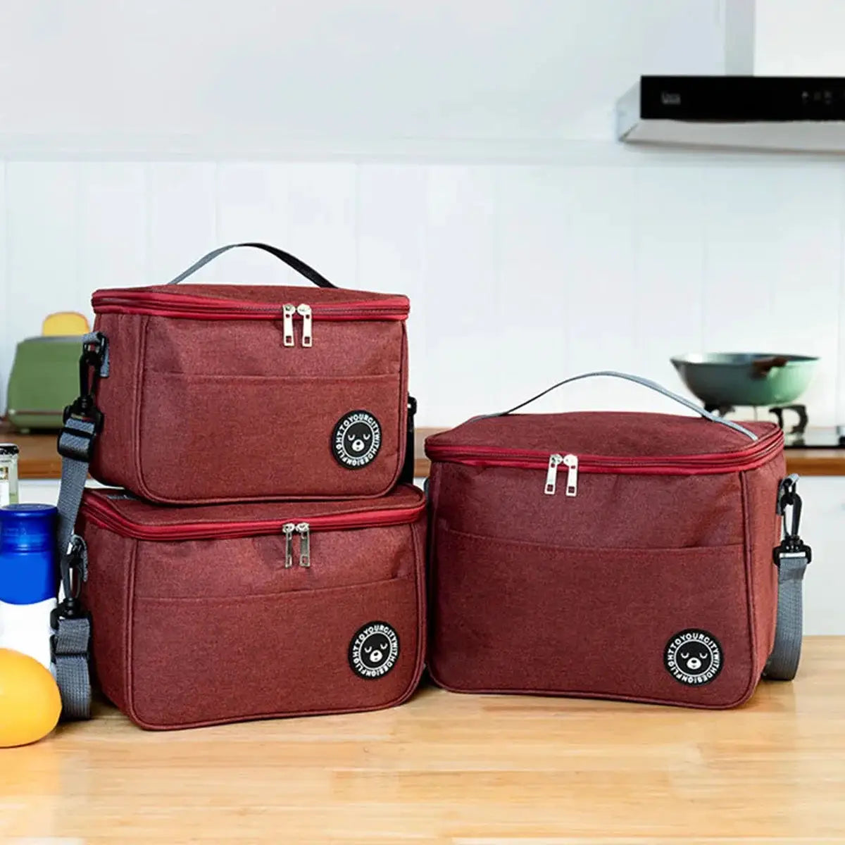 Insulated Lunch Bag With Shoulder Strap Spacious Capacity And Thickened Waterproof Oxford Keeps Meals Fresh All Day