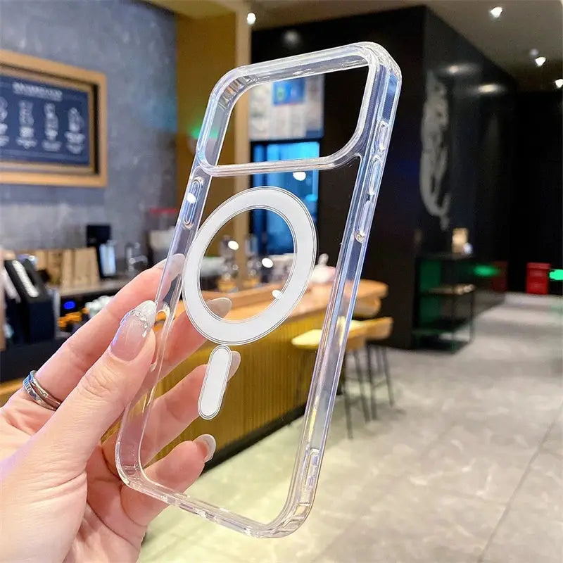 NovaCase MagSafe Transparent Back Case For iPhone 17 Series And Earlier Models Hard Clear Protection