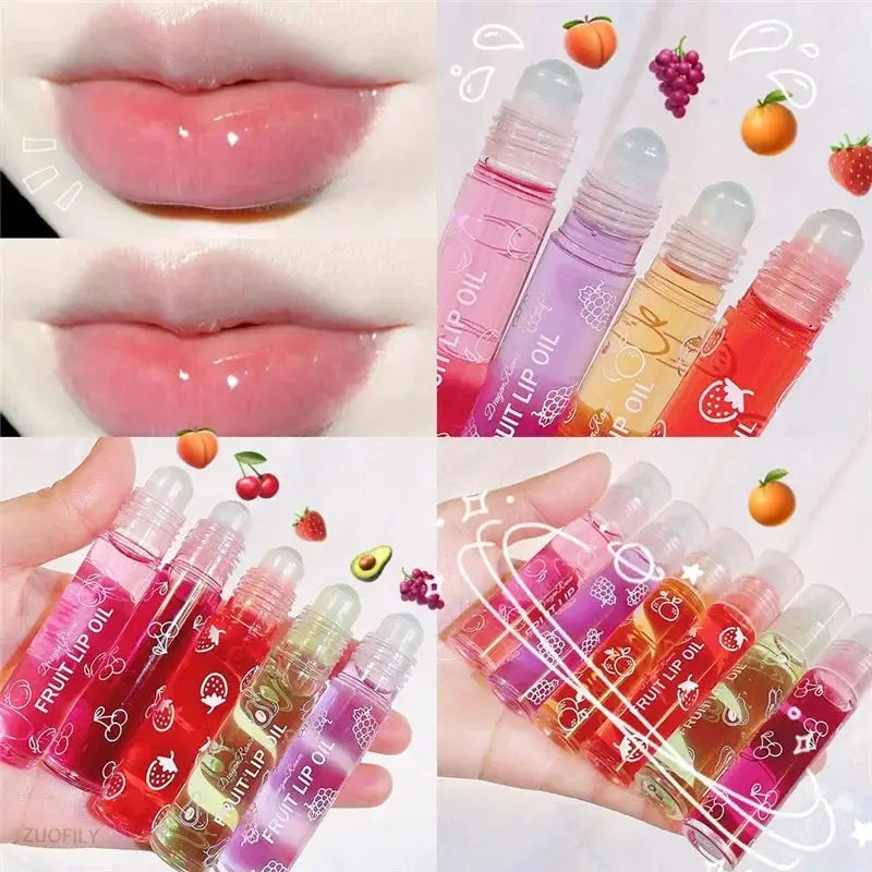 Fruit Lip Gloss Clear Lip Oil Moisturizing Lip Line Reduction Nourishes Lips Waterproof Long Lasting Liquid Lip Cosmetics