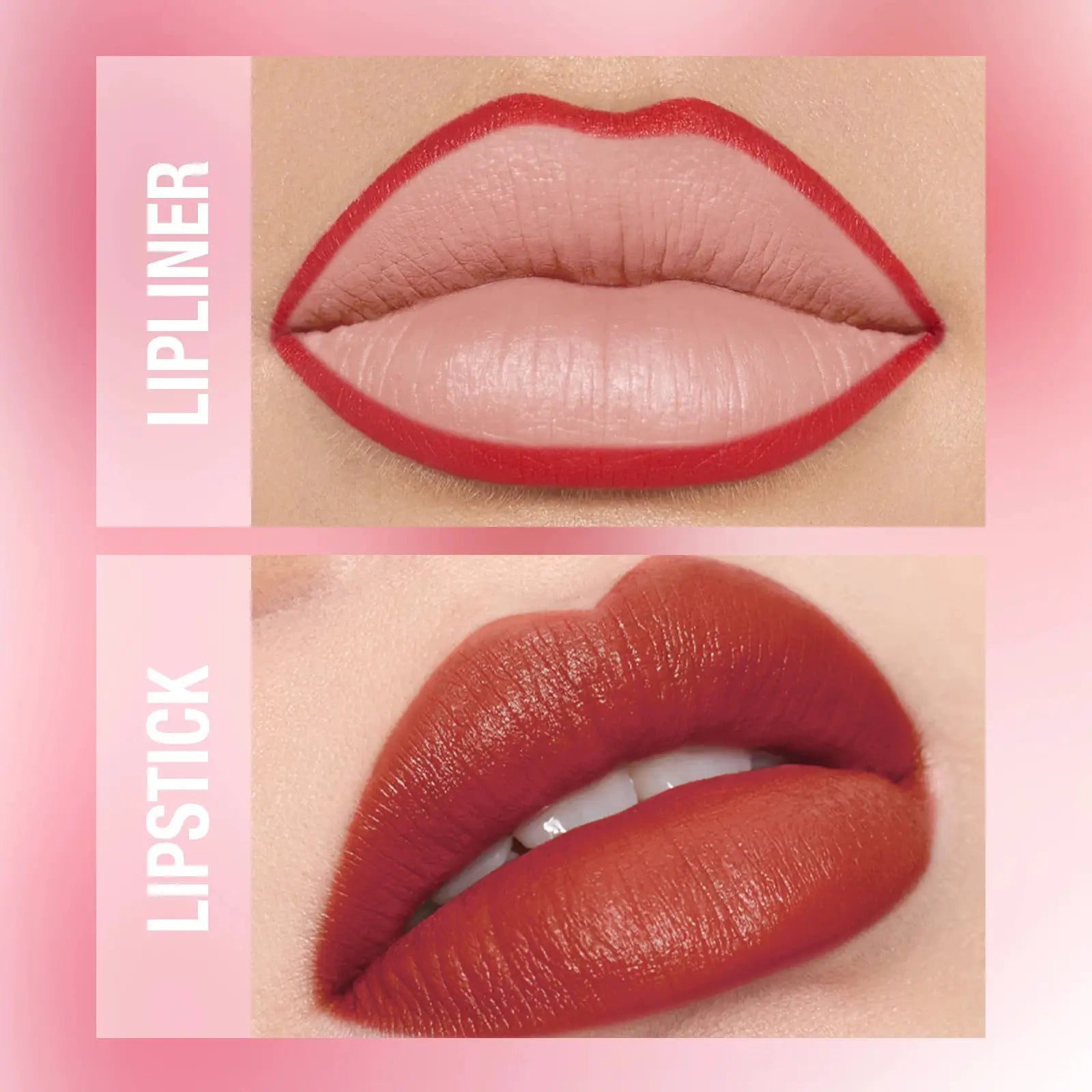 Luxelle Lip Liner and Lipstick Duo Waterproof Smudge Proof Long Lasting Wear Easy to Apply
