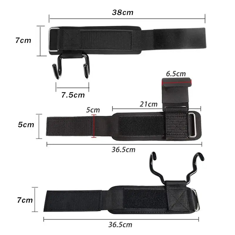 Weight Lifting Hooks Heavy Duty Pull Up Straps Adjustable Powerlifting Grips For Gym Workout