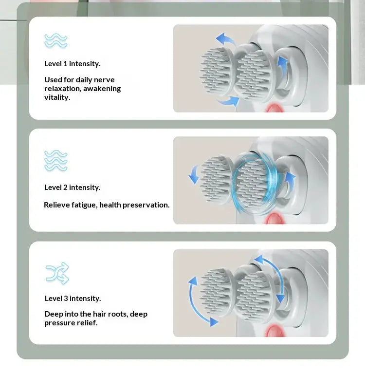 Deep Scalp Massager by Simples Market; white electric massager with dual rotating brush heads, portable and washable