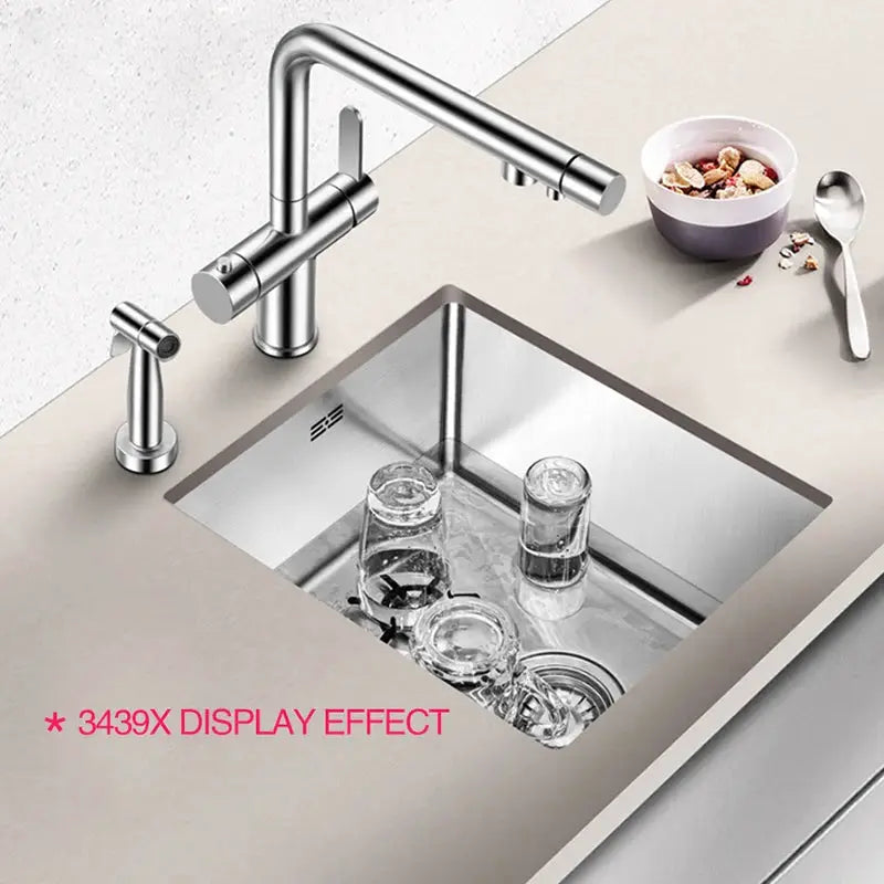 ASRAS cup washer bar faucet in brushed 304 stainless steel for kitchen sink