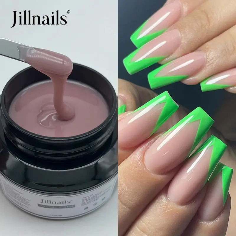 Jillnails 50g Self Leveling Medium Gel Milky Pink White Builder For Easy Shaping Without Running Into Cuticles