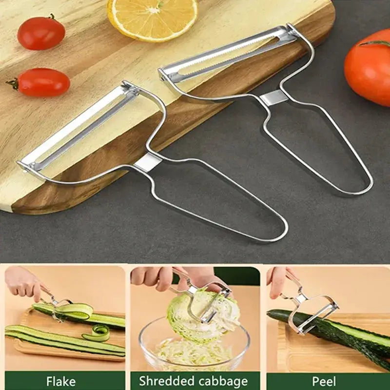 Stainless Steel Vegetable Peeler and Slicer for Fruits Potatoes Cabbage Grater Salad Prep Kitchen Tools
