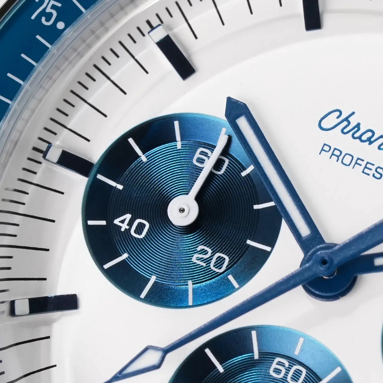 Watchdives WD1863 39mm quartz chronograph watch with blue subdials and sapphire crystal