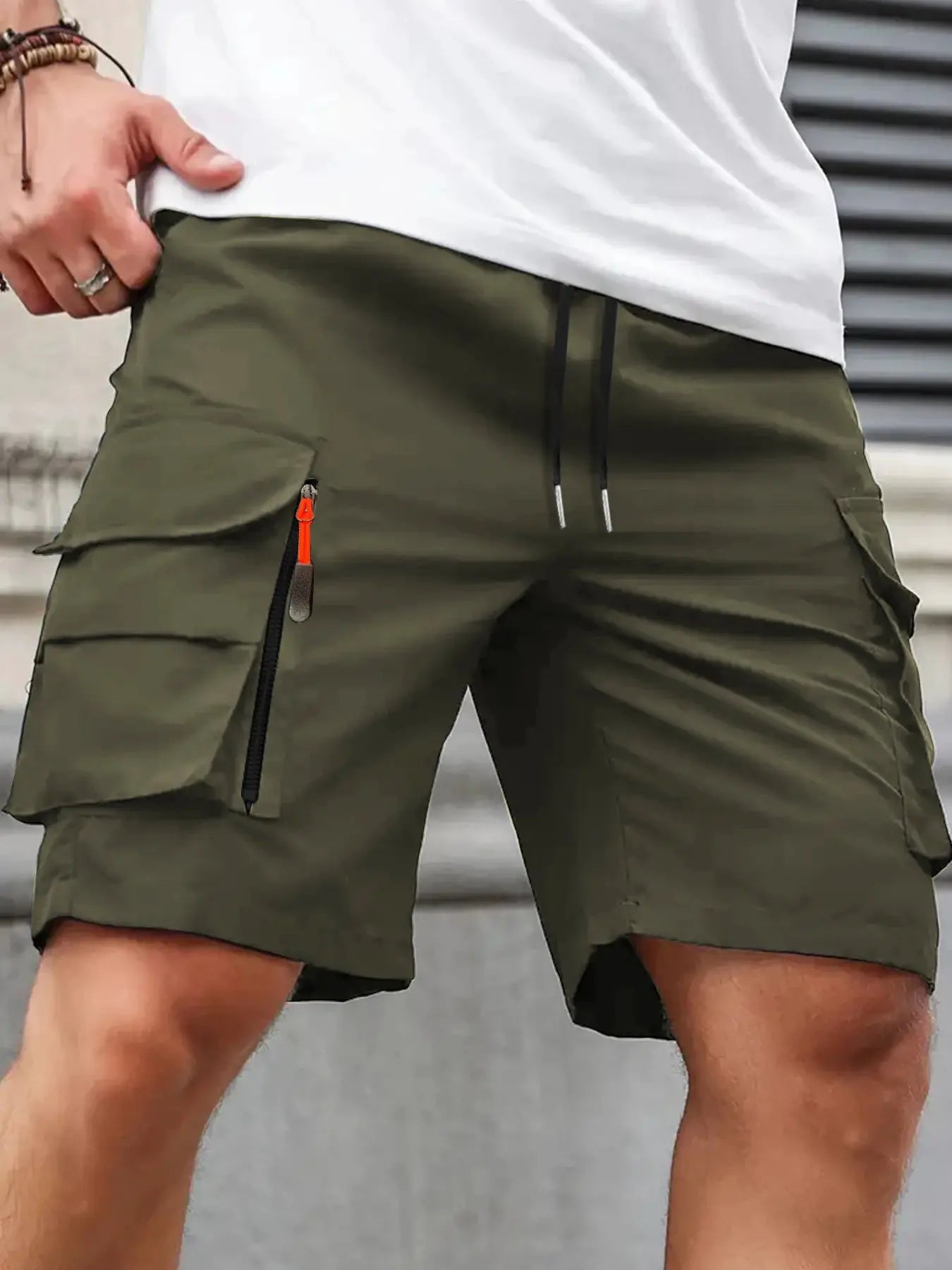 UETEEY Summer Casual Cargo Shorts Men Outdoor Travel Sports Large Pockets Durable Comfortable Beach Workout Shorts for Outings