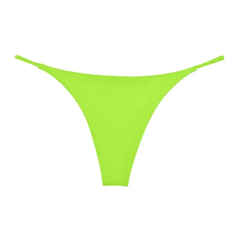 Women's neon green low-rise seamless thong underwear