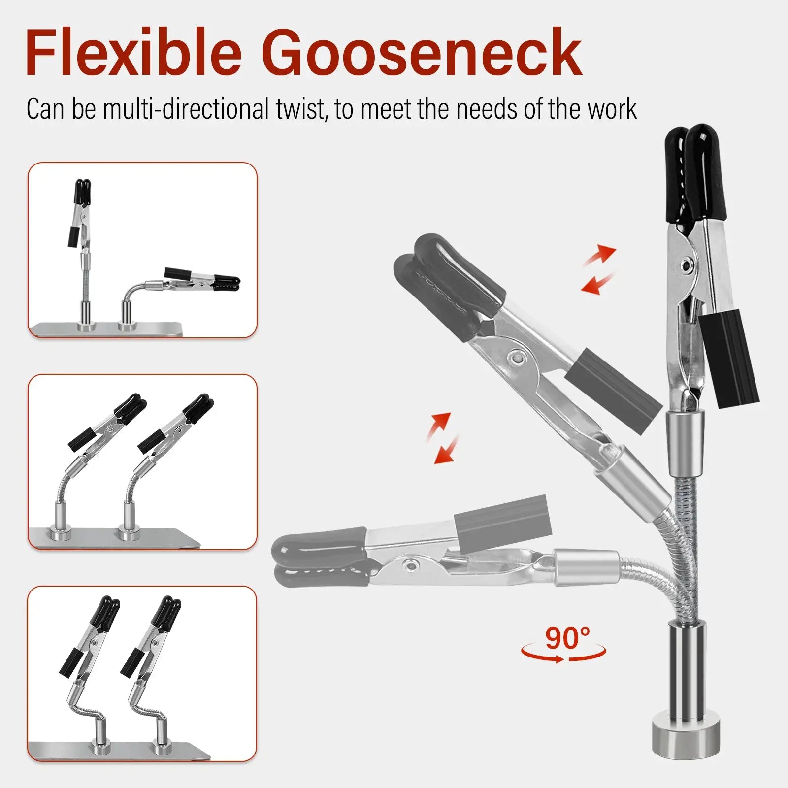 NEWACALOX Soldering Helping Hands Four Magnetic Flexible Arm Welding Assistant PCB Clamp Third Hand Repair Tools