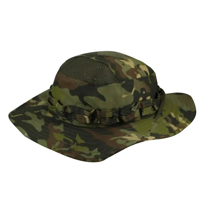 2025 Camo Tactical Enthusiasts Square Pocket Bonnie Cap Outdoor Bucket Hat Multicam For Fishing Hiking Sun Protection