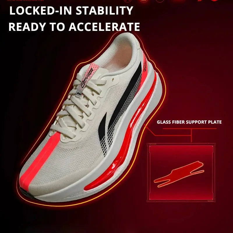 Li-Ning Red Hare 9 Ultra men's racing running shoes with red accents and breathable lightweight design